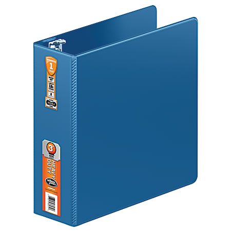 Office Depot® Brand Nonstick 3-Ring Binder, 3" Round Rings, Blue