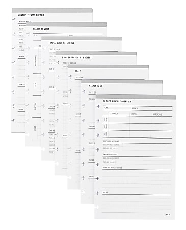 TUL® Discbound Notebook Refill Home Inserts, Junior Size, 100 Pages (50 Sheets), White