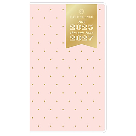 2025-2027 Day Designer 2-Year Monthly Academic Planner, 3-5/8” x 6-1/8”, Swiss Dot Blush, July 2025 To June 2027, 151666