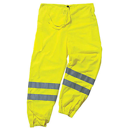 Ergodyne GloWear® 8910 Class E Polyester Hi-Vis Pants, 4X/5X, Lime