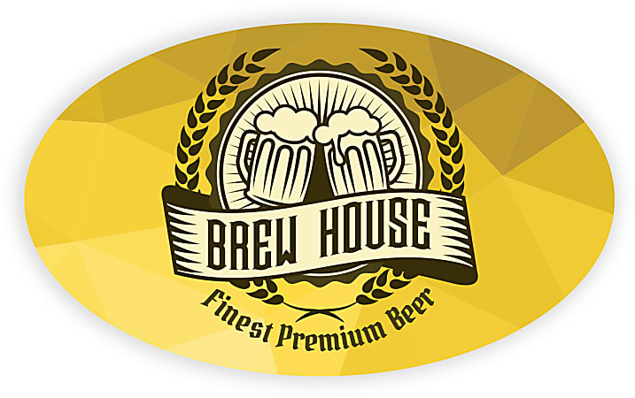 Custom Printed Outdoor Weatherproof Full Color Labels And Stickers, 1-1/4" x 2-1/2" Oval, Box of 125