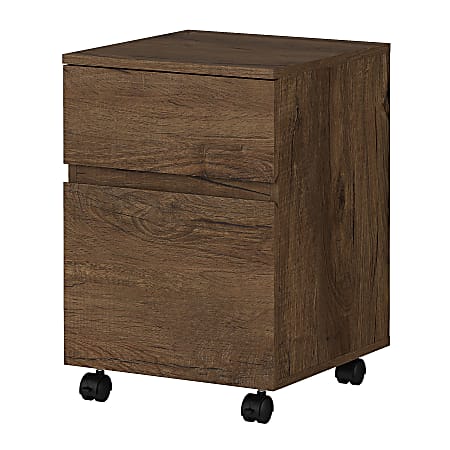 Bush Furniture Latitude 2-Drawer Mobile File Cabinet, Rustic Brown Embossed, Standard Delivery