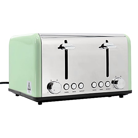 Redmond 4-Slice Extra Wide Slot 1650W Stainless Steel Toaster, Moss Green