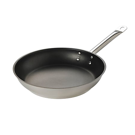 Hoffman Browne Steel Non-Stick Frying Pans, 8", Silver/Black, Pack Of 12 Pans