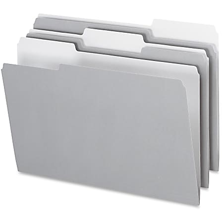 Pendaflex 1/3 Tab Cut Legal Top Tab File Folder - 8 1/2"x14" - Gray - Acid-free, Reversible - 100/Box - 435013GRA