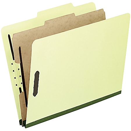 Oxford® Legal-Size Classification Folders, Legal Size, 2" Expansion, 65% Recycled, Apple Green, Box Of 10