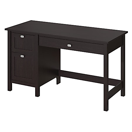 Bush Furniture Broadview Computer Desk With 2 Drawer Pedestal, Espresso Oak, Standard Delivery