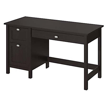 Bush Furniture Broadview Computer Desk With 2 Drawer Pedestal Espresso Oak Standard Delivery