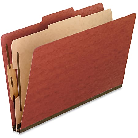Oxford® Pressboard Classification Folders, Legal Size, 2" Expansion, 65% Recycled, Brick Red, Box Of 10