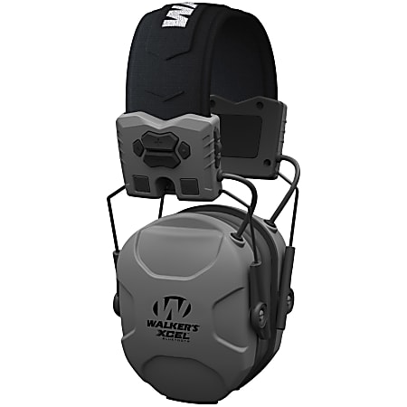 Walker's Game Ear® XCEL 500BT Digital Electronic Muff With Voice Clarity And Bluetooth®, 6-1/16” x 6-15/16 x 3-3/4, Gray