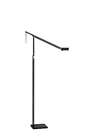 Adesso ® ADS360 Lazzaro LED Floor Lamp, 54", Black/Chrome