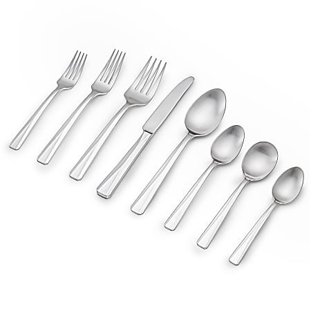 MegaChef Cravat 20 Piece Flatware Utensil Set, Stainless Steel Silverware Metal Service for 4 in Matte Black