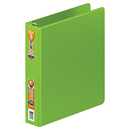 Wilson Jones® Heavy Duty Binder, 1 1/2" Round-Ring, 75% Recycled, Chartreuse