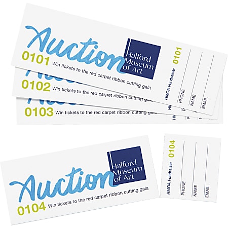 1000 PRINTED PERSONALISED RAFFLE PRIZE DRAW TICKETS 