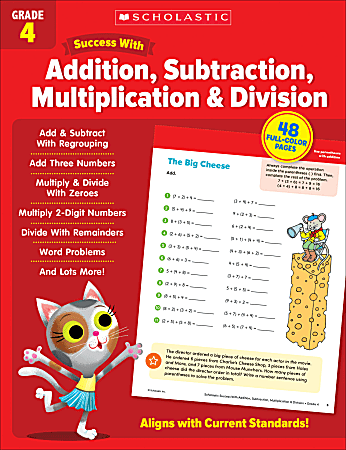 Scholastic Success With Addition, Subtraction, Multiplication & Division Workbook, Grade 4