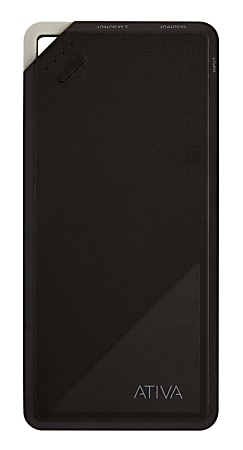 Ativa™ 10,000 mAh Power Bank For Use With Mobile Devices, Black, EP-U106A-B