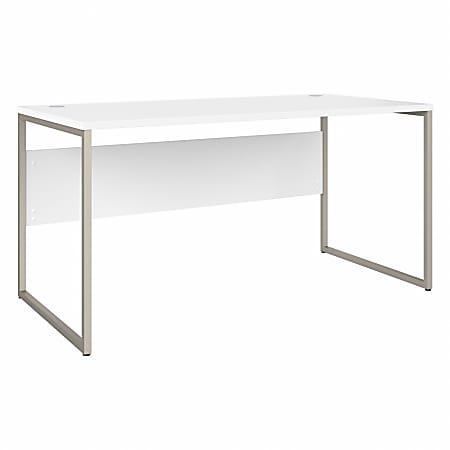 Bush® Business Furniture Hybrid 60"W x 30"D Computer Table Desk With Metal Legs, White, Standard Delivery