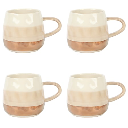 Cravings By Chrissy Teigen 4-Piece Stoneware Cup Set, 18 Oz, Dove Gray