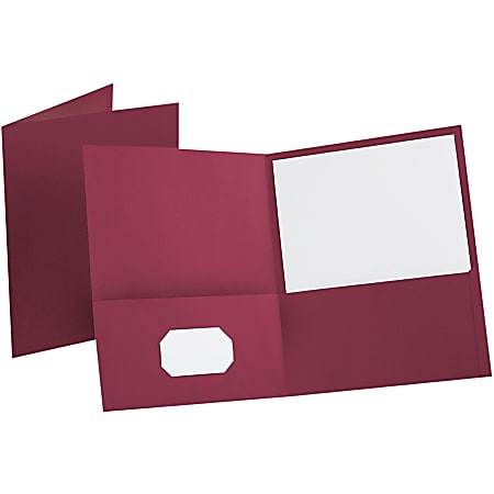 Esselte® Letter-Size Twin-Pocket Report Covers, Burgundy, Box Of 25