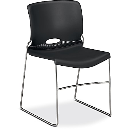 HON 4040 Series High Density Olson Stacker Chair - Onyx Seat Color - Plastic Seat Material - Onyx Back Color - 4041ON