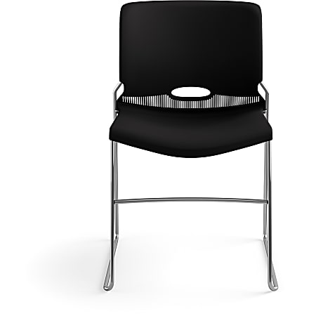 HON 4040 Series High Density Olson Stacker Chair - Onyx Plastic Seat - Onyx Plastic Back - Chrome Steel Frame - 4 / Carton