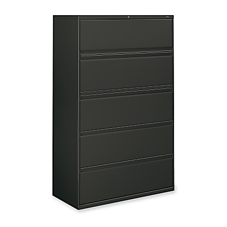 HON® 42"W Lateral 5-Drawer Standard File Cabinet With Lock, Metal, Charcoal