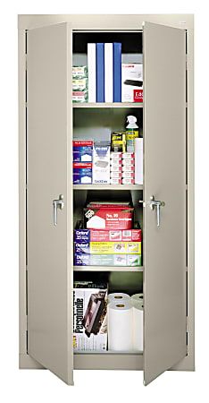 Sandusky 30" Steel Storage Cabinet With 3 Fixed Shelves, Putty
