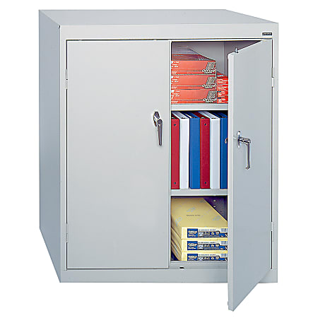 Sandusky 42" Steel Storage Cabinet With 2 Adjustable Shelves, 42"H x 36"W x 18"D, Dove Gray