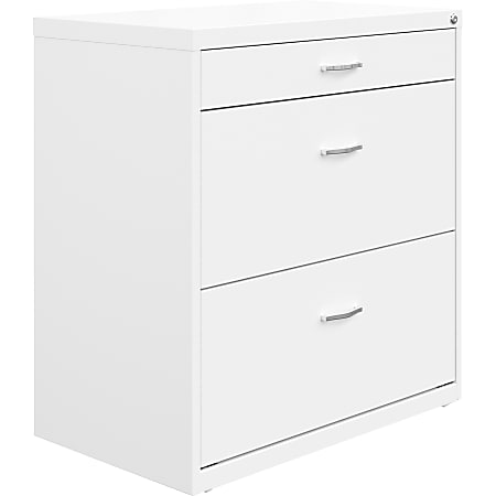 NuSparc 30"W x 17-5/8"D Lateral 3-Drawer File Cabinet, White