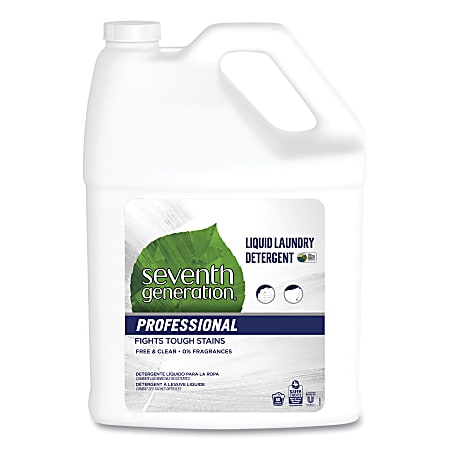 Seventh Generation™ Professional Liquid Laundry Detergent, Free And Clear Scent, 1 Gallon, Pack Of 2 Bottles