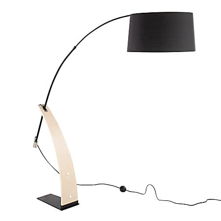 LumiSource Robyn Floor Lamp, 74"H, Black/Natural