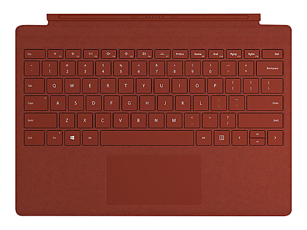 Microsoft Surface Pro Signature Type Cover - Keyboard - with trackpad - backlit - QWERTY - US - poppy red - for Surface Pro (Mid 2017), Pro 3, Pro 4, Pro 6, Pro 7