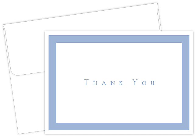 Great Papers! Thank You Note Cards and Envelopes, 4-7/8" x 3-3/8", Periwinkle, Set Of 50 Cards and Envelopes