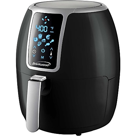 Brentwood 1,400-Watt Electric Digital Air Fryer, 4 qt, 13”H x 10”W x 12”D, Black