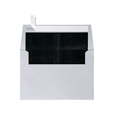 LUX Foil-Lined Invitation Envelopes A4, Peel & Press Closure, Silver/Black, Pack Of 50