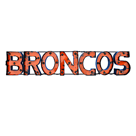 Imperial NFL Lighted Metal Sign, 9" x 45-1/2", 90% Recycled, Denver Broncos