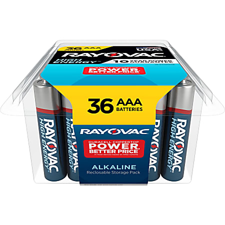 Rayovac High Energy Alkaline AAA Batteries - For Flashlight, Remote Control, Mouse - AAA - 4 / Pack