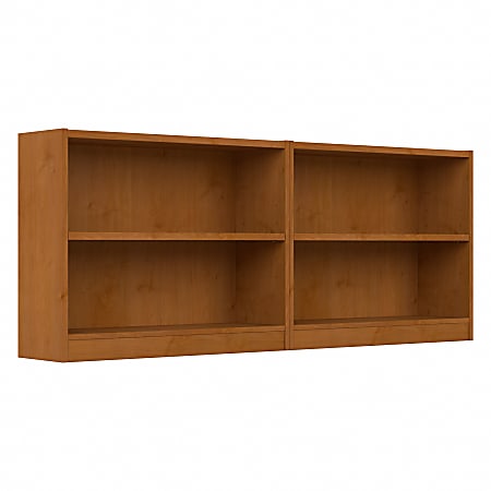 Bush® Furniture Universal Small 30"H 2-Shelf Bookcases, Natural Cherry, Set Of 2 Bookcases, Standard Delivery