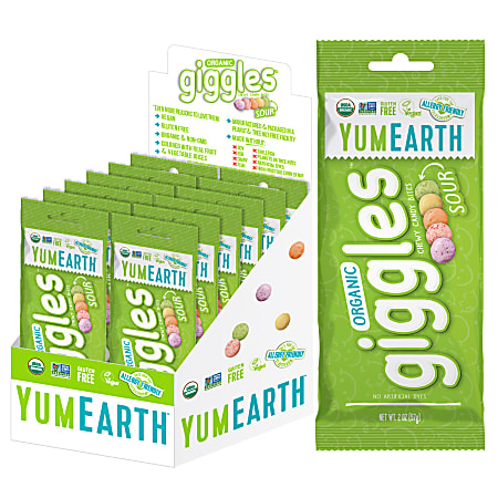 YumEarth Organic Sour Giggles, 2.0 Oz, Box Of 12 Packs