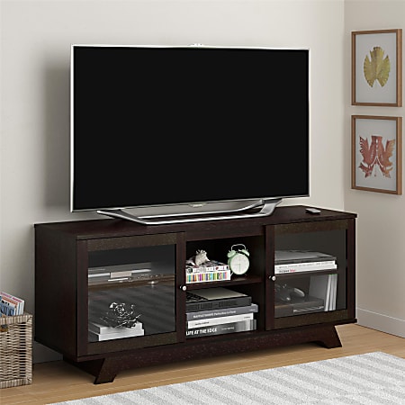Englewood Fiberboard Tv Stand, Ameriwood Tv Stand With Sliding Glass Doors