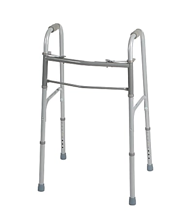 Medline Deluxe Adjustable Aluminum/Steel Folding Walker, 25" - 32"H, 400-Lb Capacity