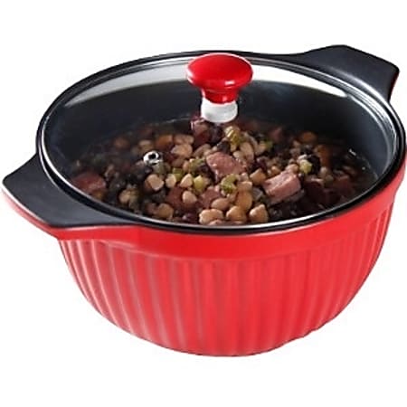 Gibson Denhoff 3qt Ribbed Casserole, Red