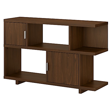 kathy ireland® Home by Bush Furniture Madison Avenue Console Table With Storage, Modern Walnut, Standard Delivery