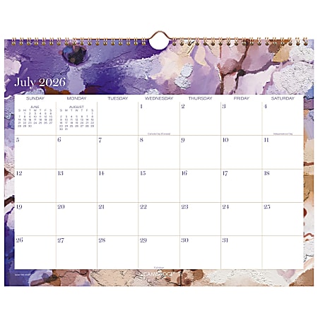Mead Cambridge® Susan Academic 2026-2027 Monthly Wall Calendar, Medium, 12" x 15"