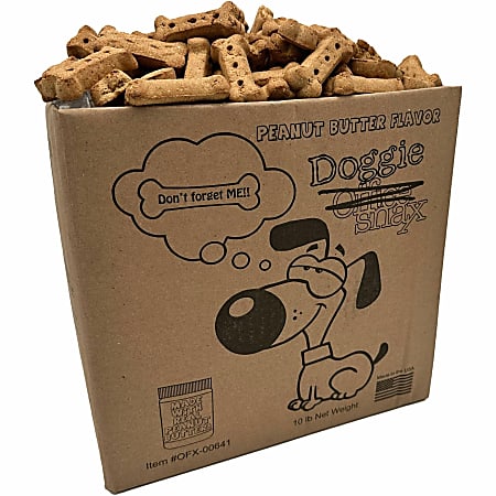Office Snax Doggie Snax Biscuits - For Dog - Biscuits - Peanut Butter Flavor - 10 lb - 1 Carton