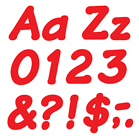 TREND Ready Letters®, 4", Italic Letters/Numbers, Red, Pack Of 194