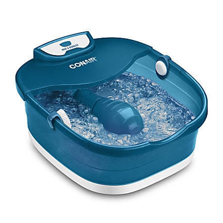 Conair HeatSense Foot and Pedicure Spa with Heated Bubble Massage, 16-1/2”H x 14-1/4”W x 8”D, Blue