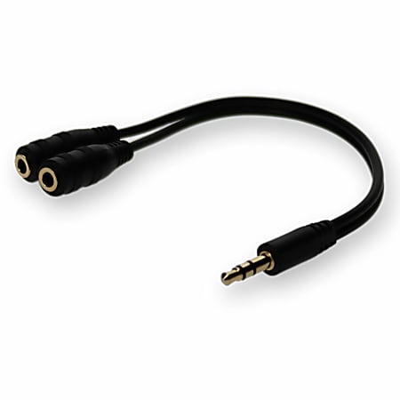 AddOn 5 Pack 8in 3.5mm Audio Splitter Cable - Audio splitter - mini-phone stereo 3.5 mm male to min - HSMFF5PK