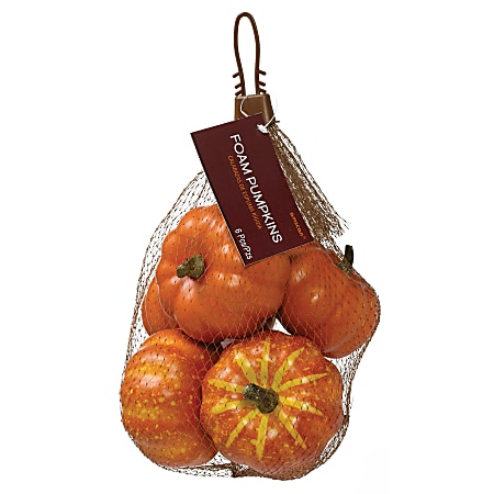 Amscan Mini Foam Pumpkins, 6 Pumpkins Per Bag, Pack Of 3 Bags