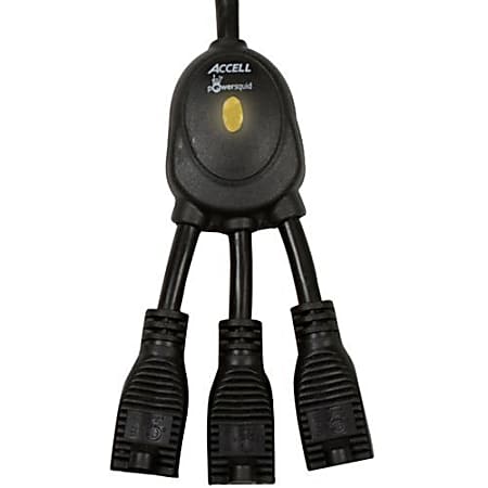 Accell PowerSquid Jr. Outlet Multiplier - 3 x AC Power - 3 ft Cord - 15 A Current - 125 V AC Voltage